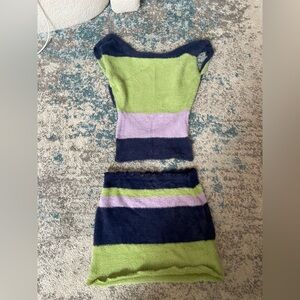 Tiger Mist Multicolor Fuzzy Sweater Set